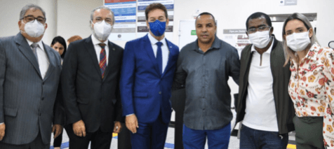 David Ferreira, Rogerio Medeiros, Valdir Ventura, Vereador Agnaldo Vidal, Vereador Anderson e Juliana Rocha (Gerente de Relações Institucionais da Santa Casa)