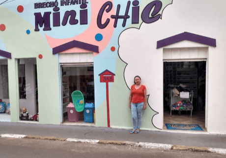 Brechó infantil Mini Chic, em Capão Bonito, após as ações empreendedoras do Sebrae-SP durante Plano de Desenvolvimento Local (Foto: Sebrae-SP)
